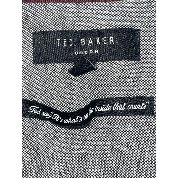 Ted Baker London Timothy Shirt Black Gray Cotton Jersey Flip Cuff Men’s 5 - Picture 6 of 7